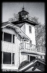 Hospital Point Lighthouse Tower -BW